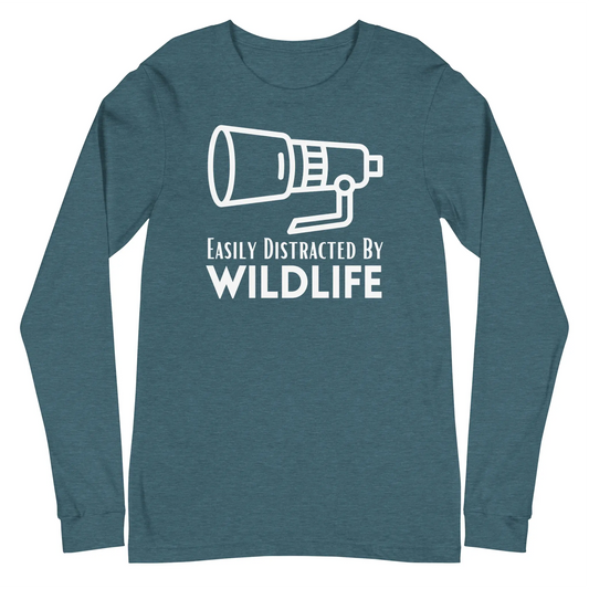 Teal Wildlife Photographer Long Sleeve Shirt.