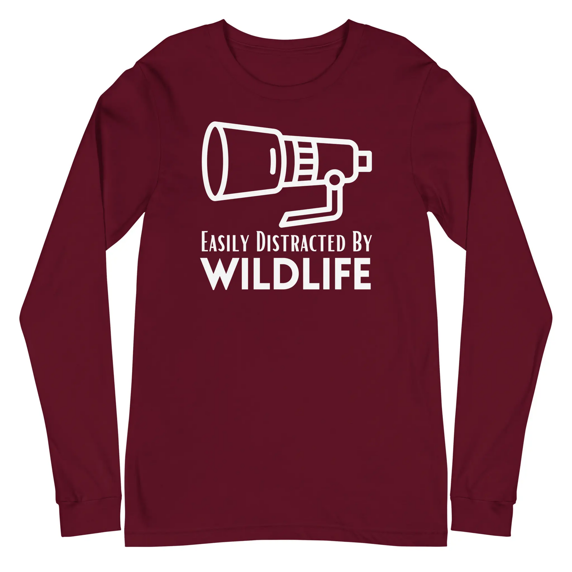 Maroon Wildlife Photographer Long Sleeve Shirt.